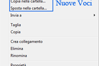 Menu contestuale modificato